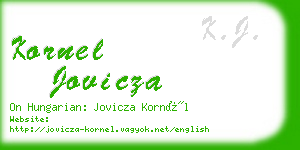 kornel jovicza business card